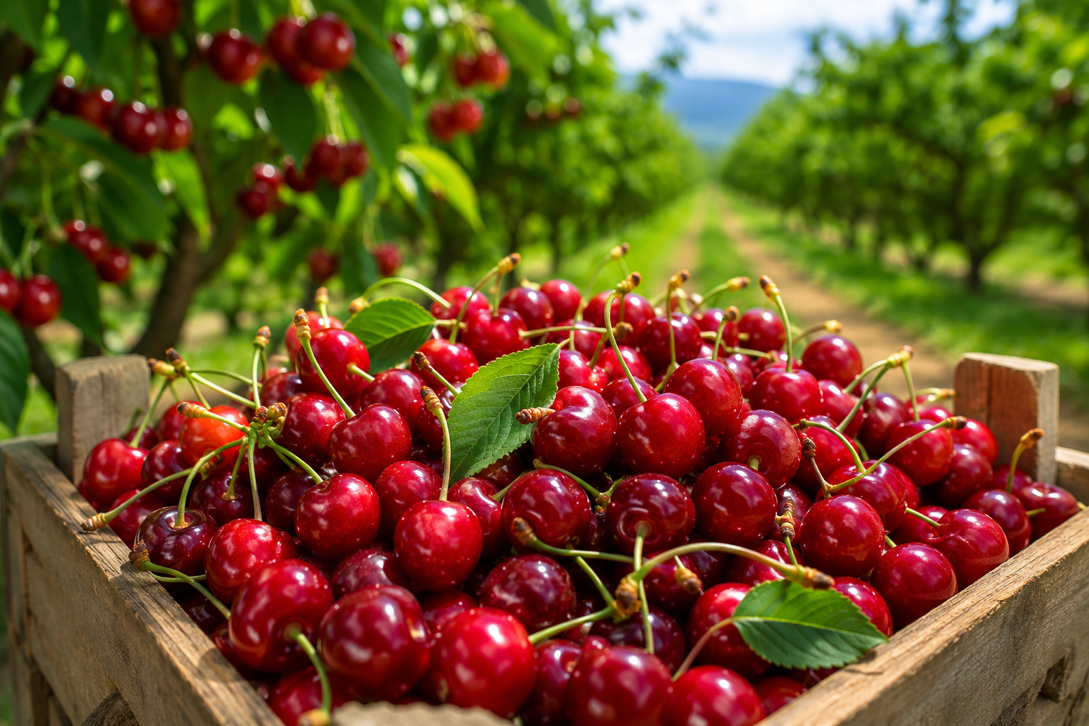 Fresh Okanagan cherries at Don-O-Ray Farms market in Kelowna