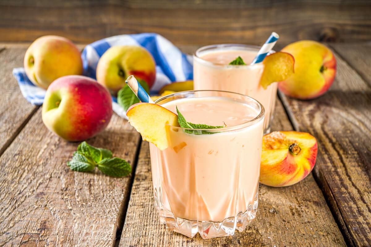 peach smoothie or yogurt